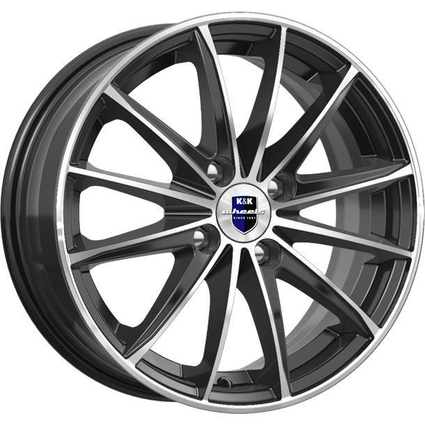 Диски K&K Пойнт Бланк 6x15 4*100 ET46 DIA54.1 Алмаз черный SK Литой