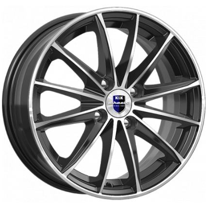 Диски K&K Пойнт Бланк 6x15 4*100 ET48 DIA54.1 Алмаз черный Литой